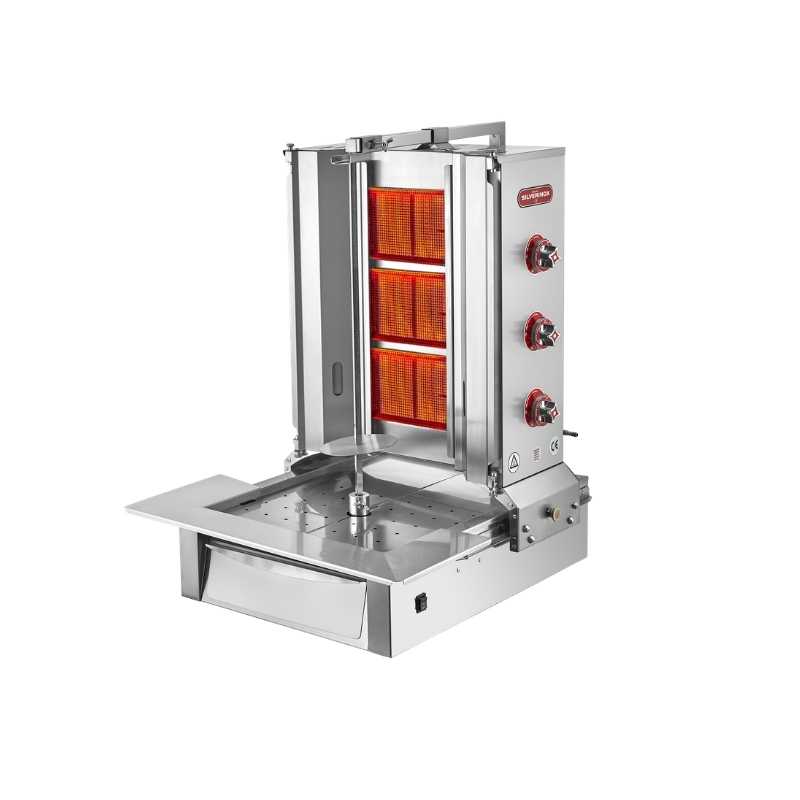 Işıkgaz Silverinox 2165-B3 3 Radyanlı LPG Tüplü Alttan Motorlu Döner Ocağı